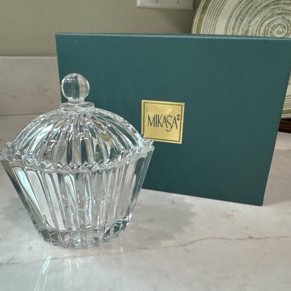 Mikasa Diamond Fire Lidded Potpourri Gift Set WY247/610 Crystal NIB